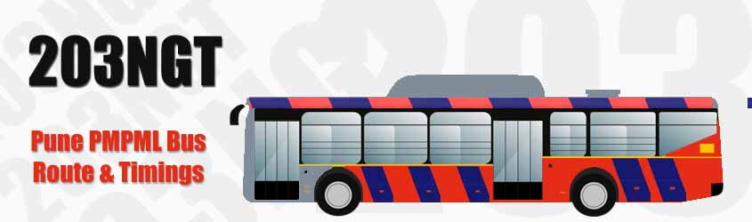 203NGT Pune PMPML City Bus Route and PMPML Bus Route 203NGT Timings with Bus Stops