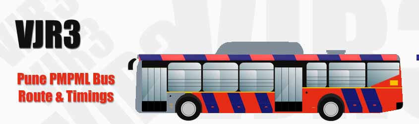VJR3 Pune PMPML City Bus Route and PMPML Bus Route VJR3 Timings with Bus Stops